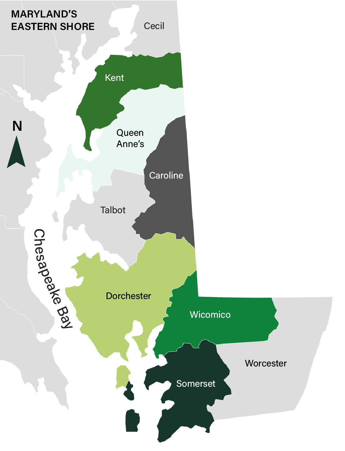 Eastern Shore participating counties